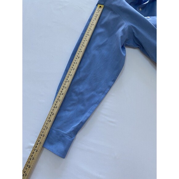 Jos. A. Bank Traveler Travel Tech Shirt Tailored Fit Blue Textured 15.5 - 33 - Picture 5 of 6